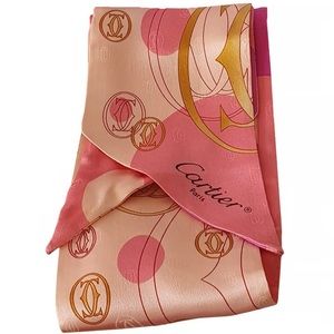 Authentic Cartier Ladies Pink Scarf